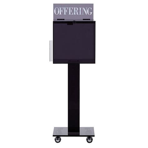 metal floor standing charity collection boxes|offering box church stand.